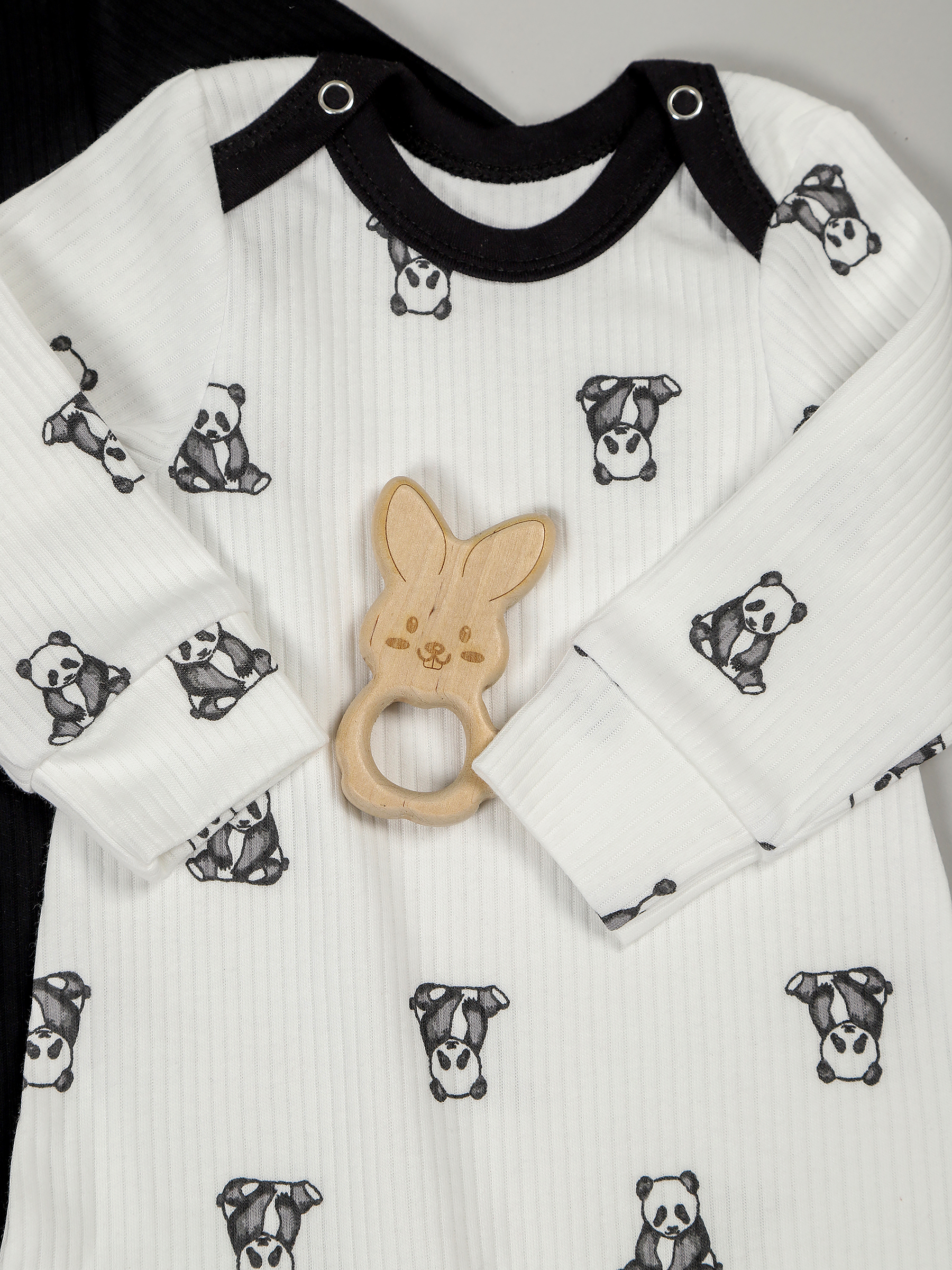 картинка Набор полукомбинезонов лодочка 3 шт. НБПК-ЛД/панды малышки от магазина Одежда+