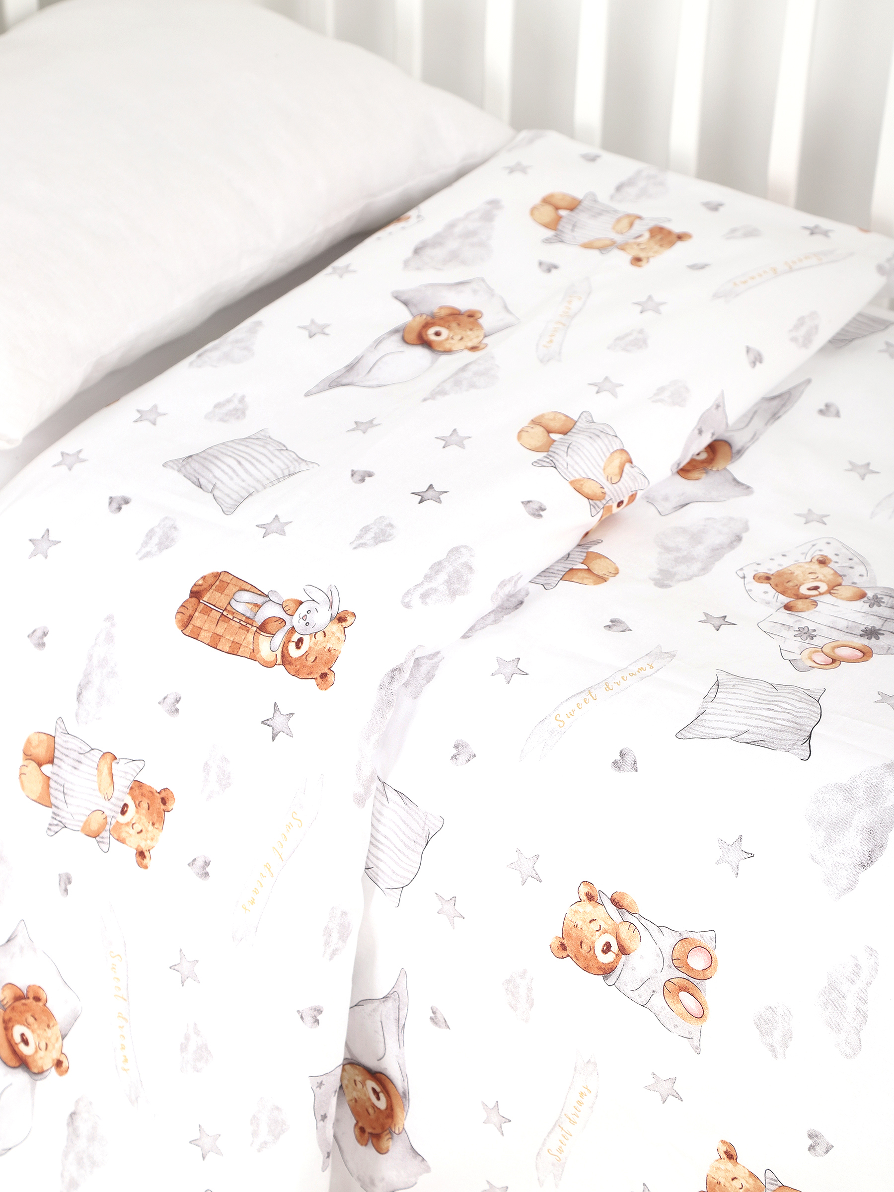 картинка Пододеяльник детский из поплина 110x140 Под/сонный мишка от магазина Одежда+