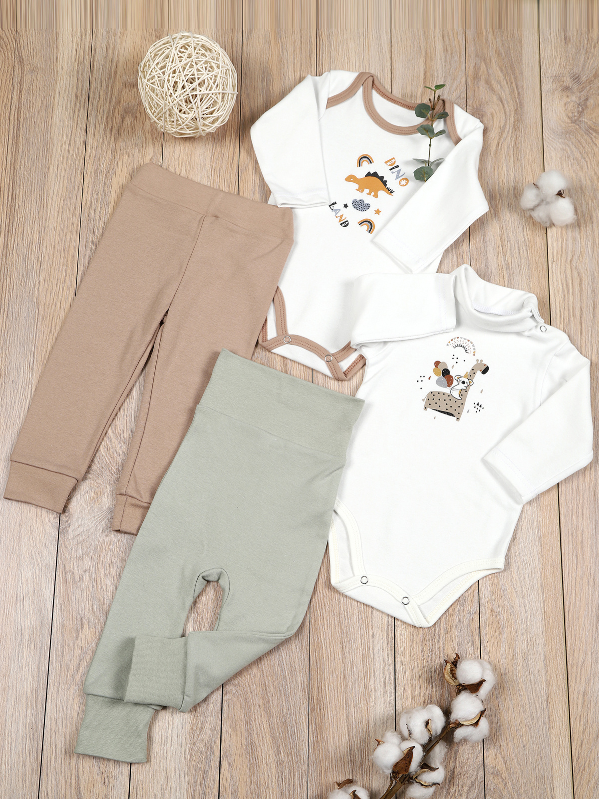 картинка Комплект одежды для новорожденных КТ-2БШ/дино жираф от магазина Одежда+