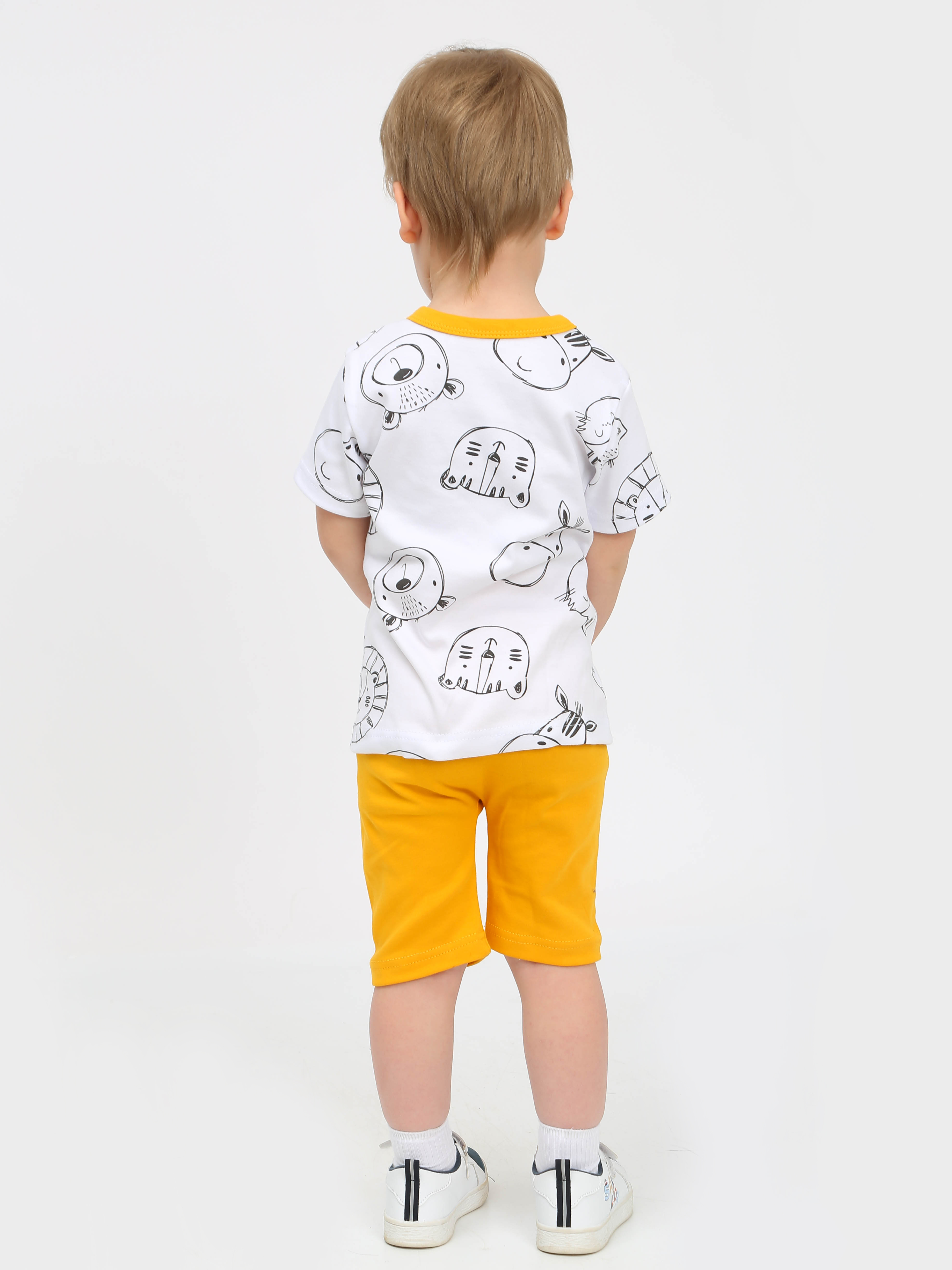 картинка Костюм с шортами ЗВЕРИ КС-ШР/звери-желтый от магазина Одежда+