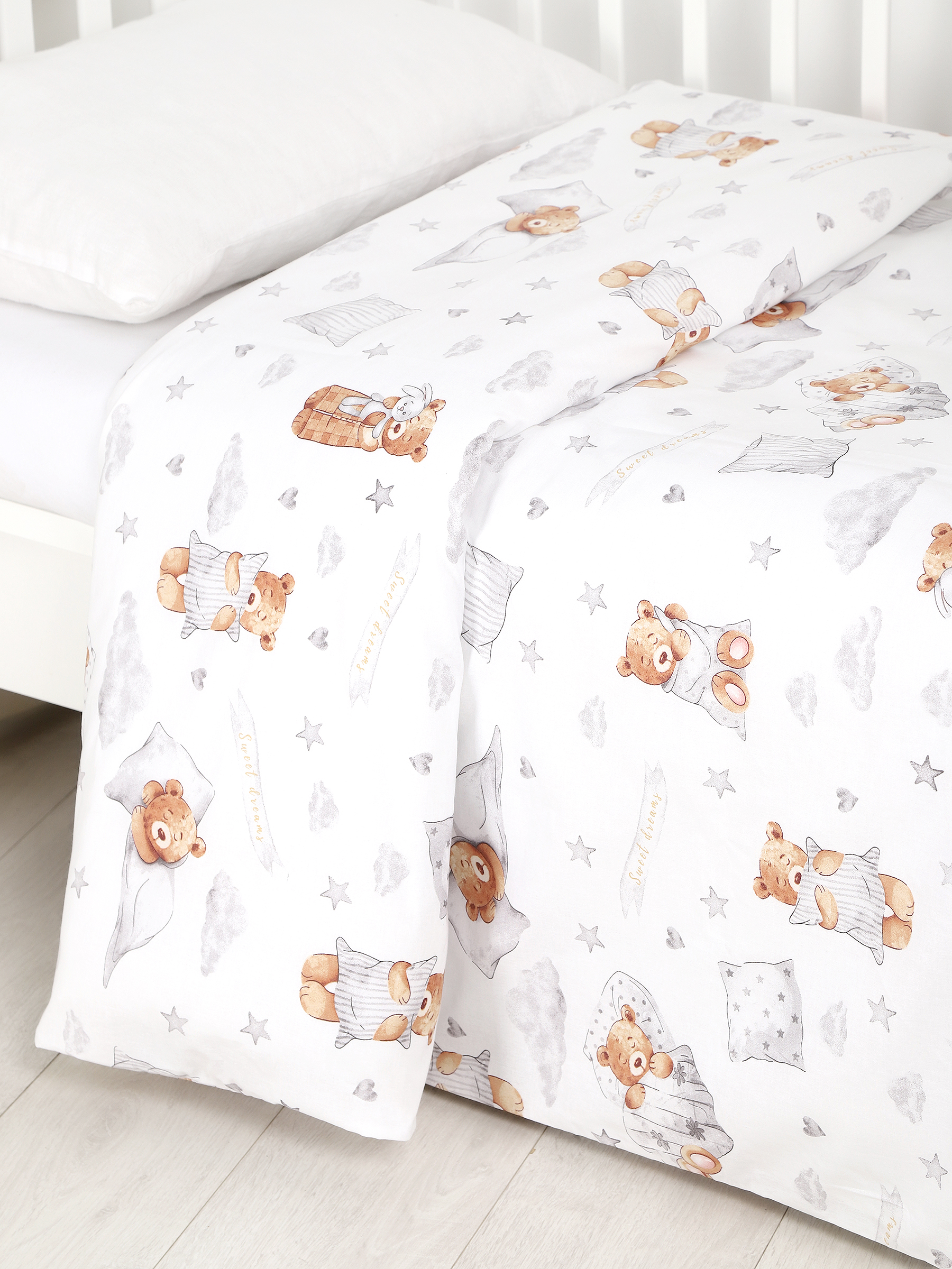 картинка Пододеяльник детский из поплина 110x140 Под/сонный мишка от магазина Одежда+