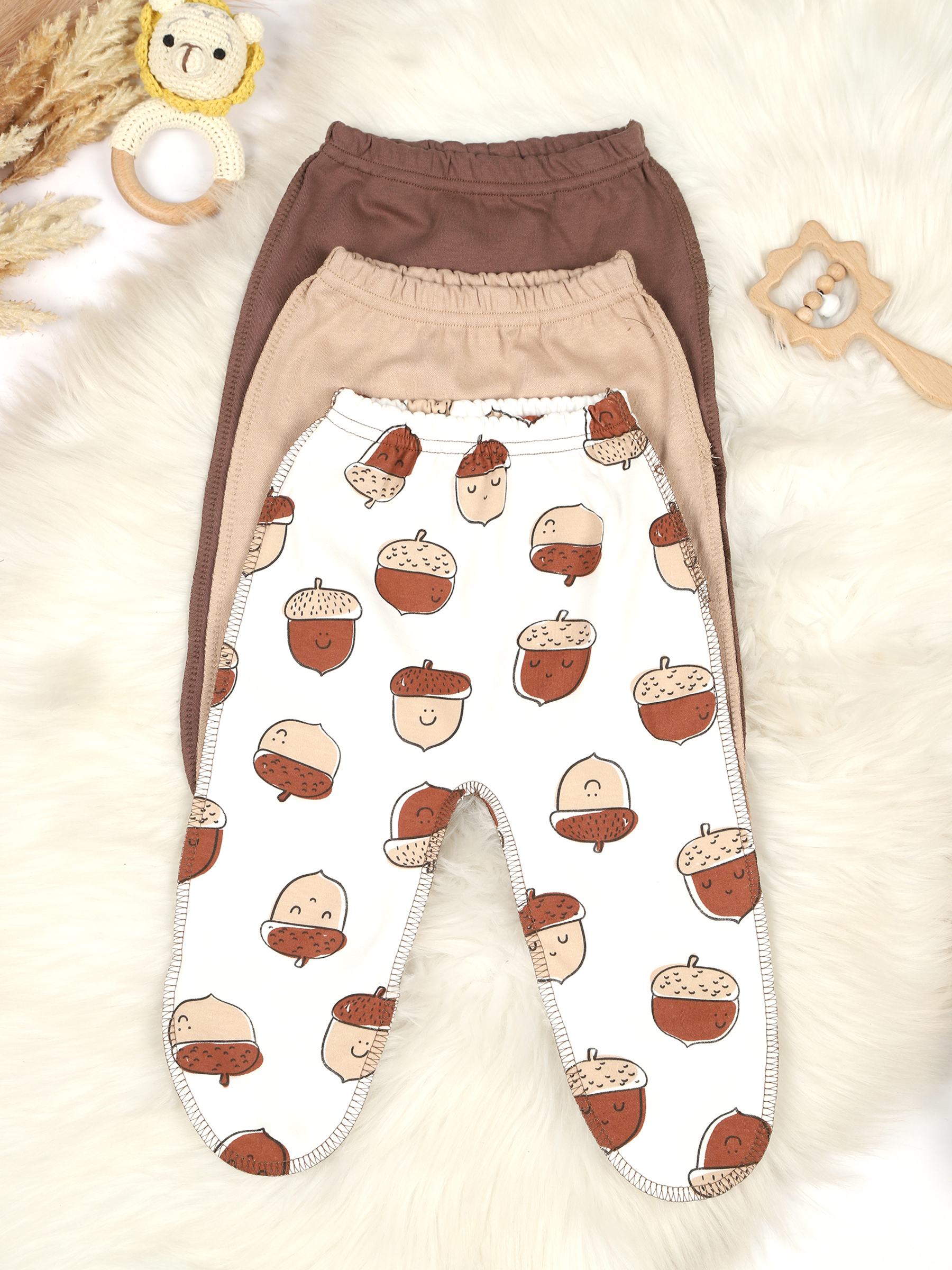 картинка Набор ползунков на резинке 3 шт. НБПЗ-3/желуди  от магазина Одежда+