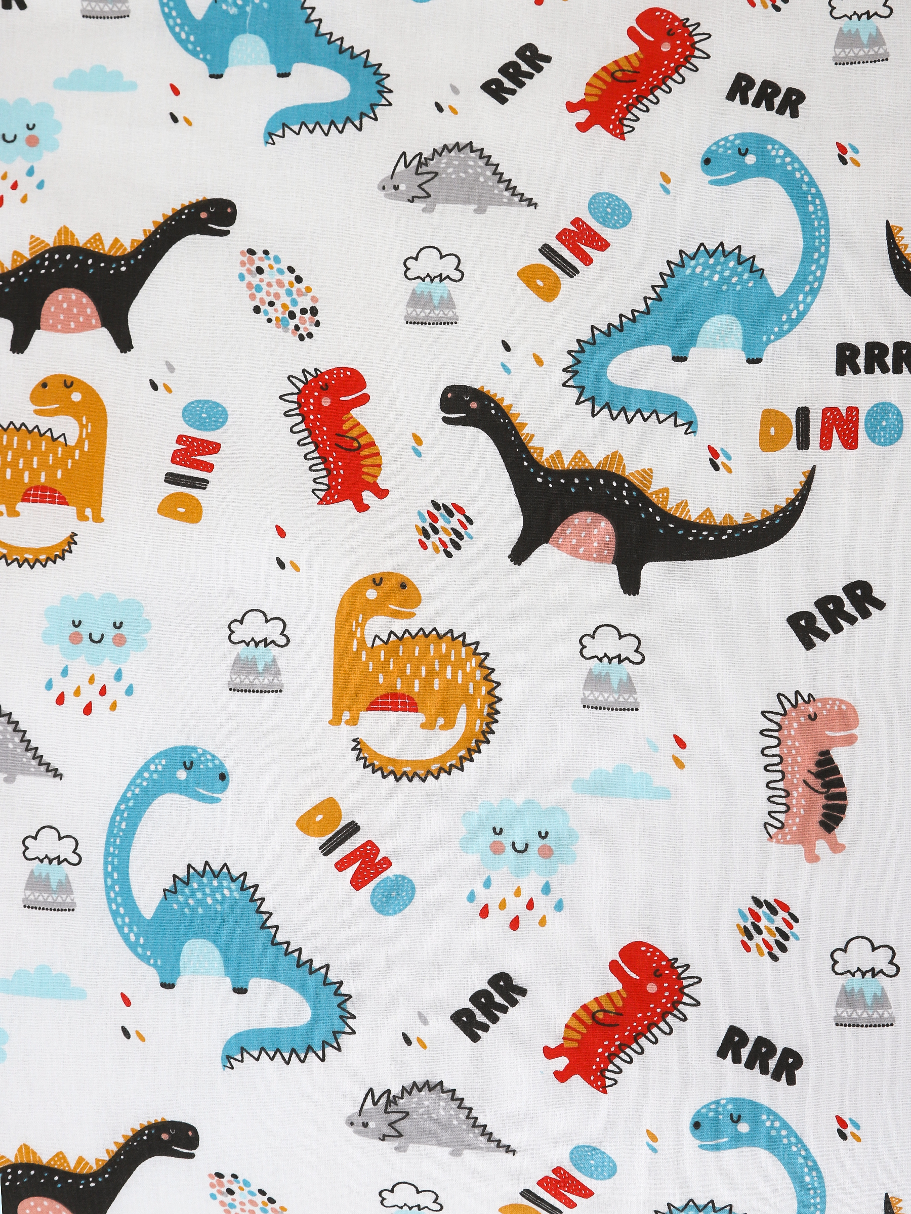 картинка КПБ с простыней на резинке поплин КПБП-ПР/динозаврики от магазина Одежда+