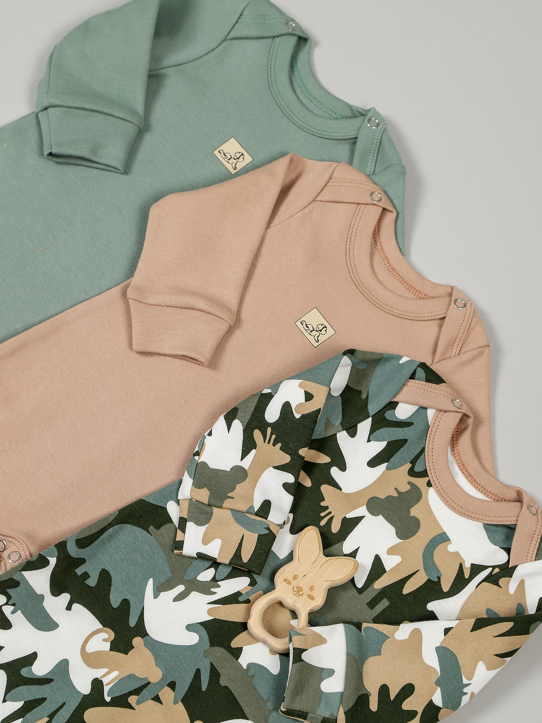 картинка Набор полукомбинезонов лодочка 3 шт. НБПК-ЛД/камуфляж от магазина Одежда+