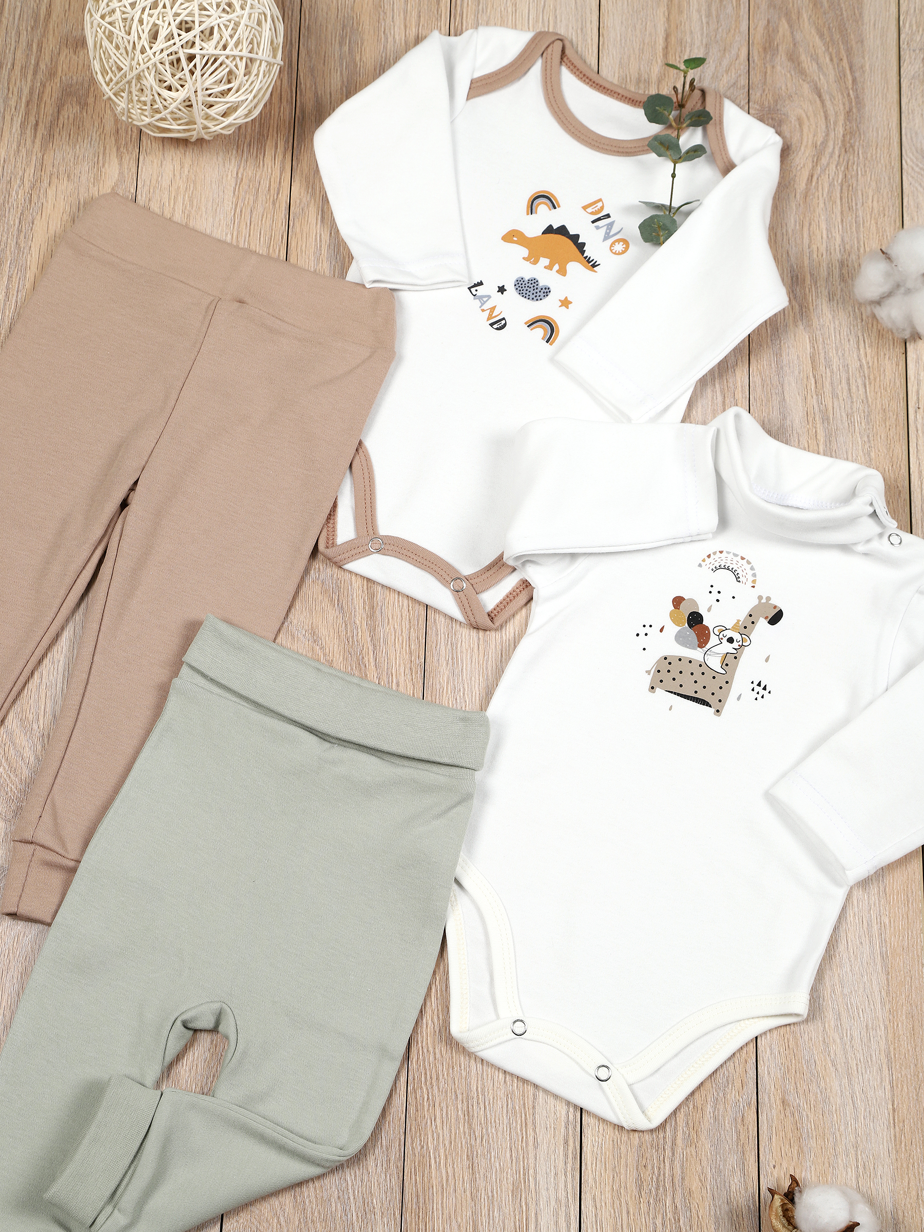 картинка Комплект одежды для новорожденных КТ-2БШ/дино жираф от магазина Одежда+