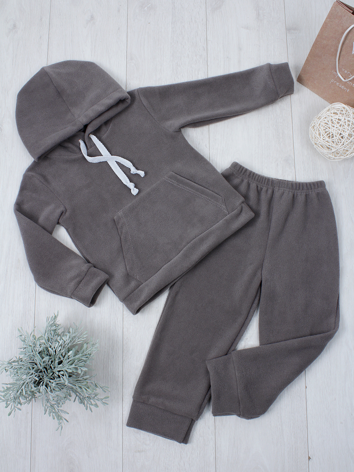 картинка Костюм флисовый с капюшоном КС-Ф/графит от магазина Одежда+