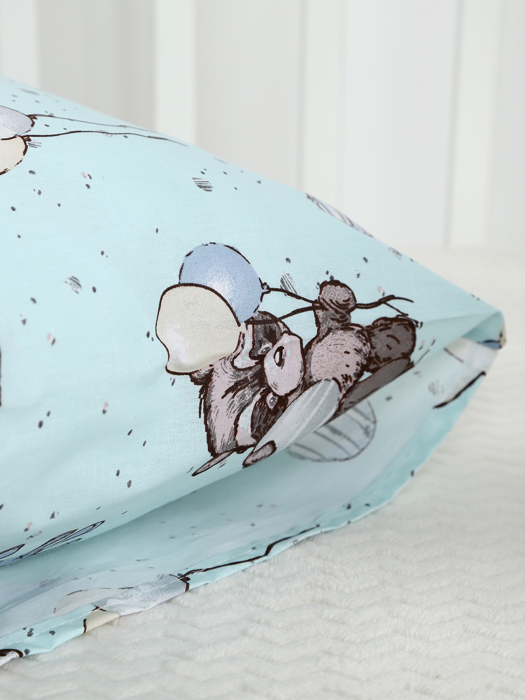 картинка Наволочки для малышей из поплина 40x60 НВП-2/енот-мята от магазина Одежда+