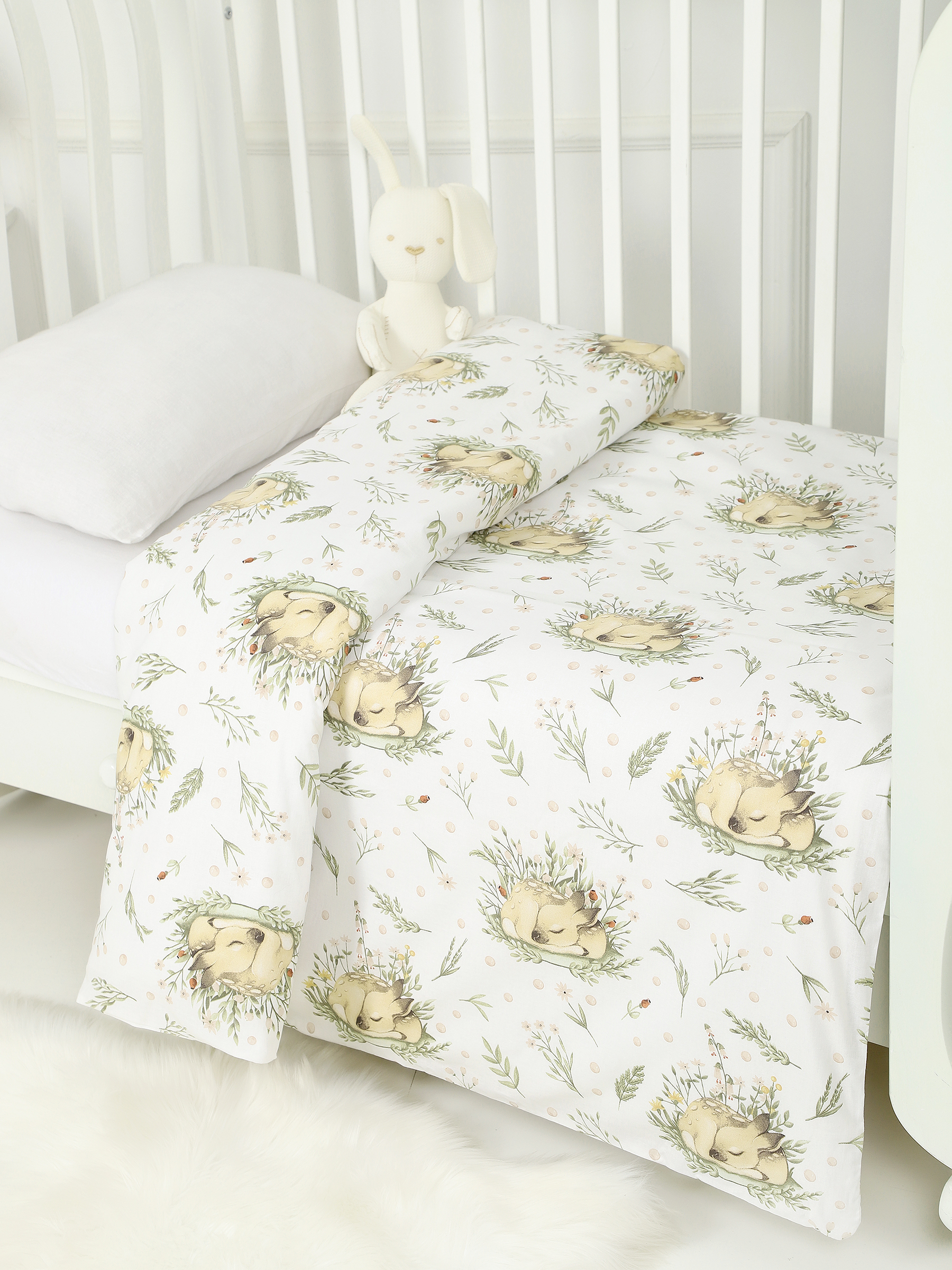 картинка Пододеяльник детский из поплина 110x140 Под/оленята от магазина Одежда+