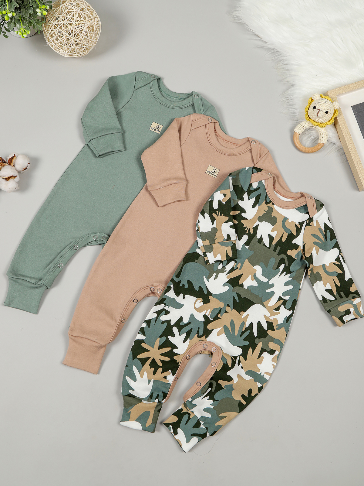 картинка Набор полукомбинезонов лодочка 3 шт. НБПК-ЛД/камуфляж от магазина Одежда+