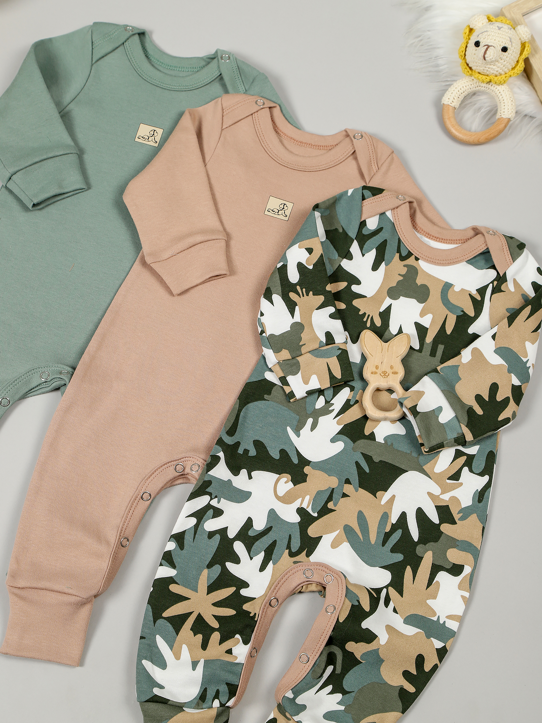 картинка Набор полукомбинезонов лодочка 3 шт. НБПК-ЛД/камуфляж от магазина Одежда+