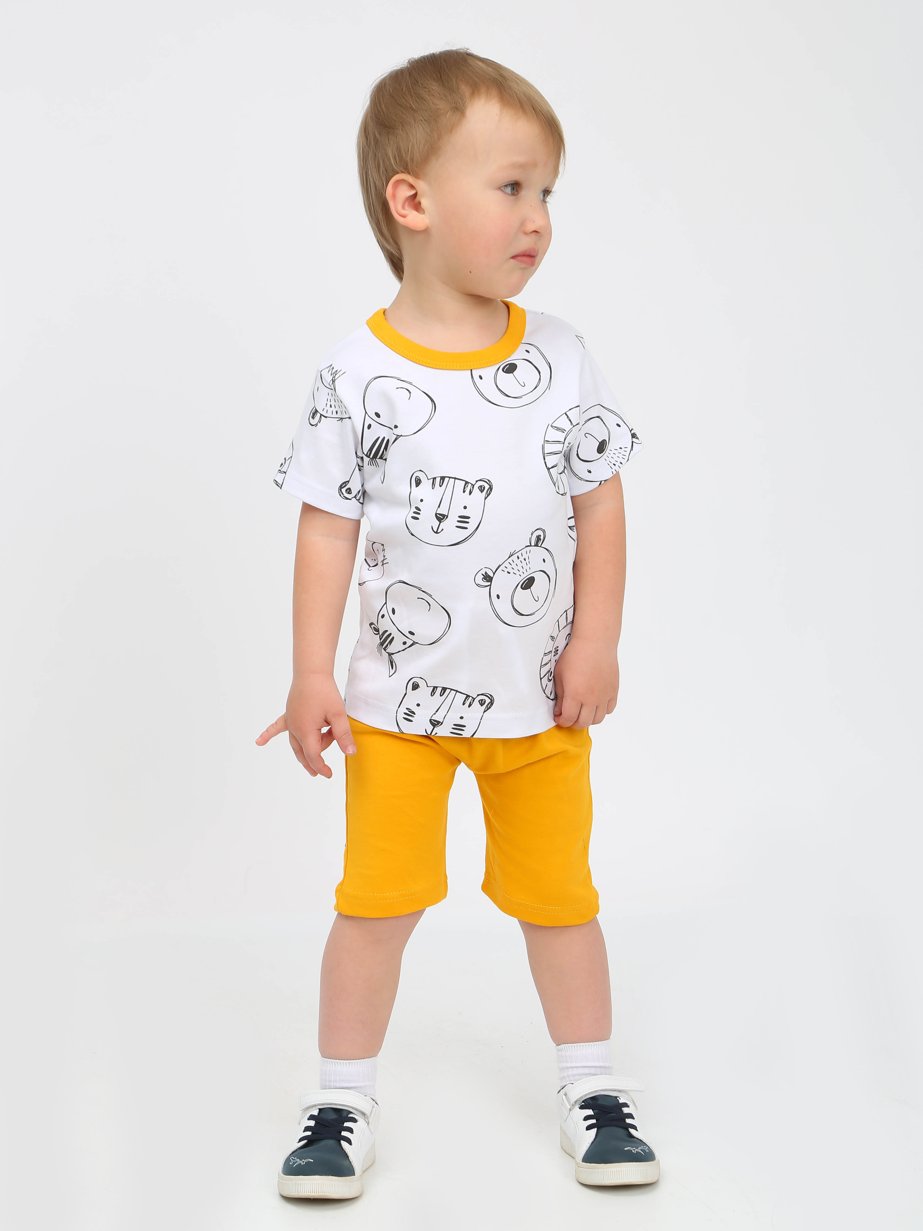 картинка Костюм с шортами ЗВЕРИ КС-ШР/звери-желтый от магазина Одежда+