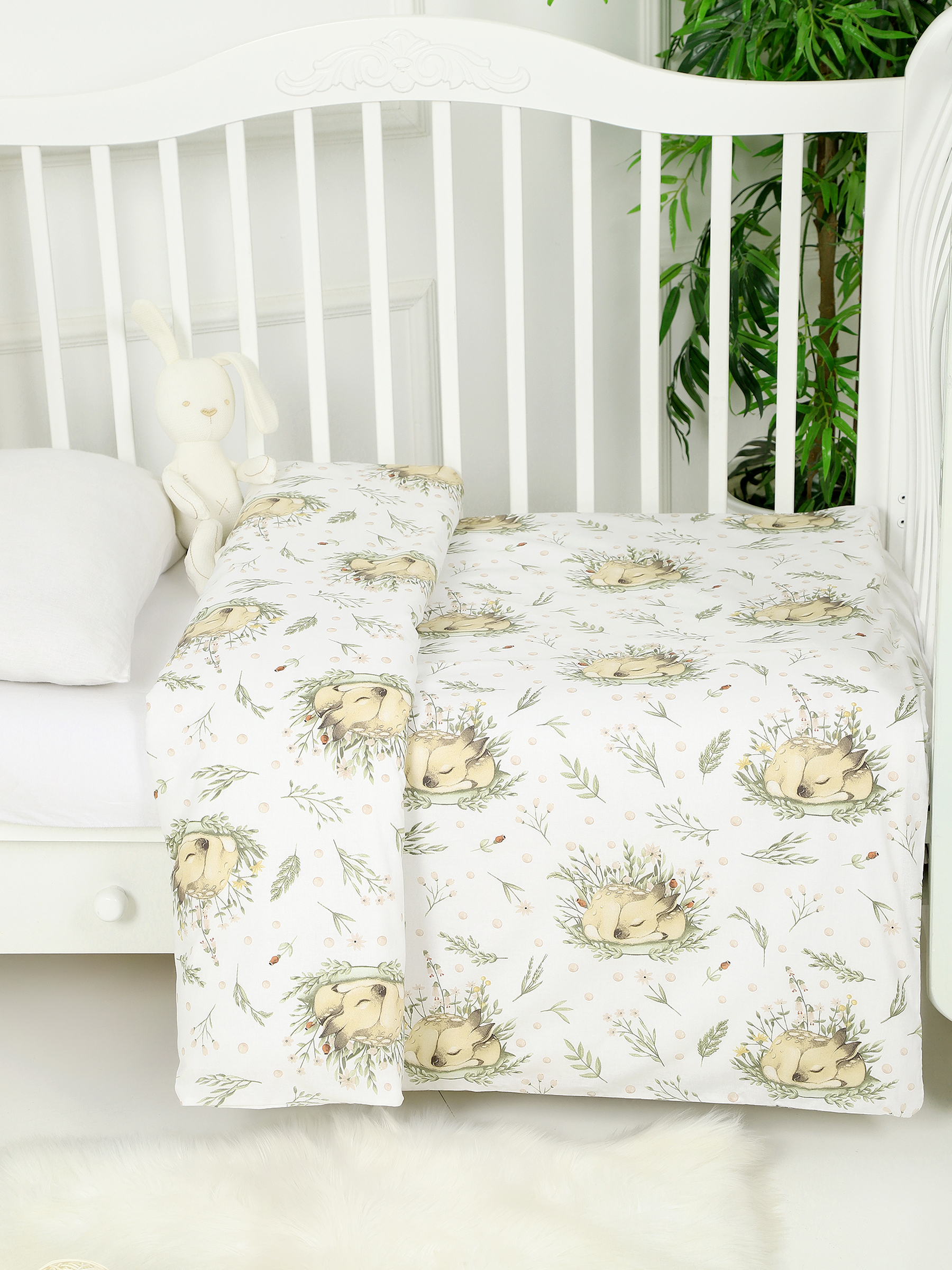 картинка Пододеяльник детский из поплина 110x140 Под/оленята от магазина Одежда+