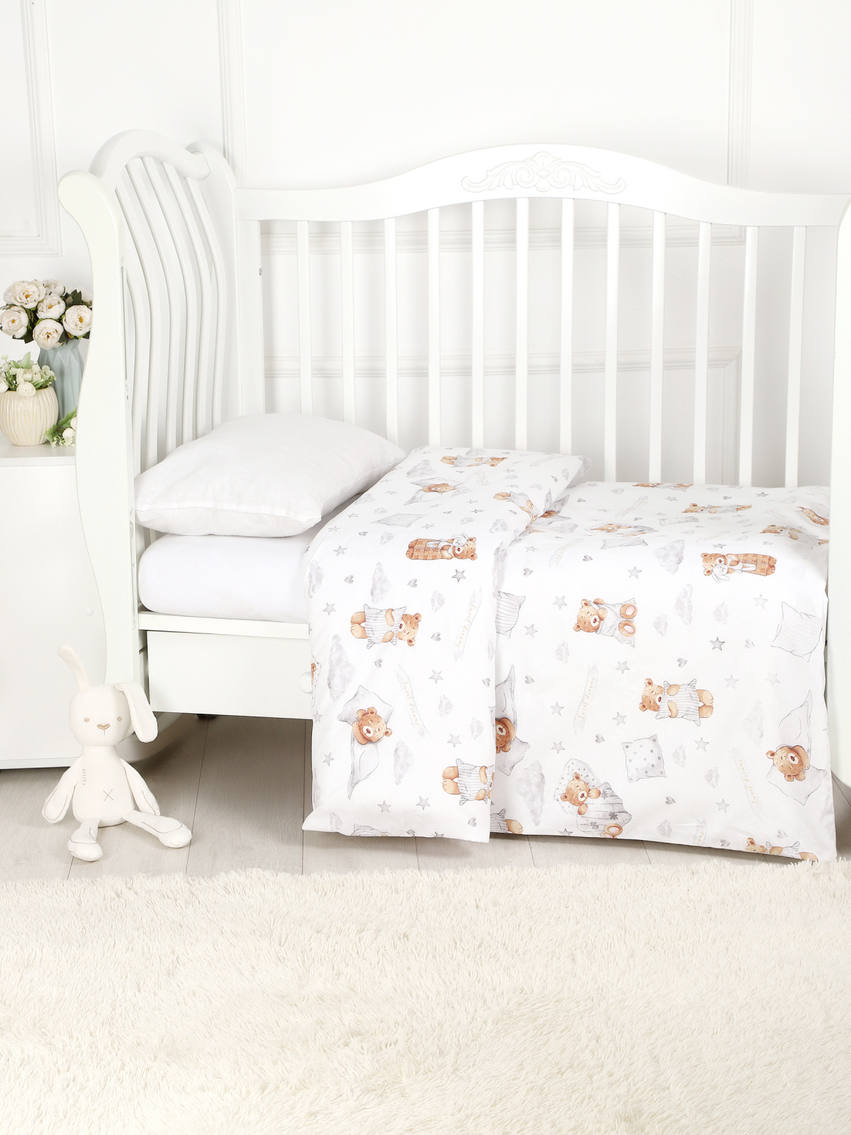 картинка Пододеяльник детский из поплина 110x140 Под/сонный мишка от магазина Одежда+