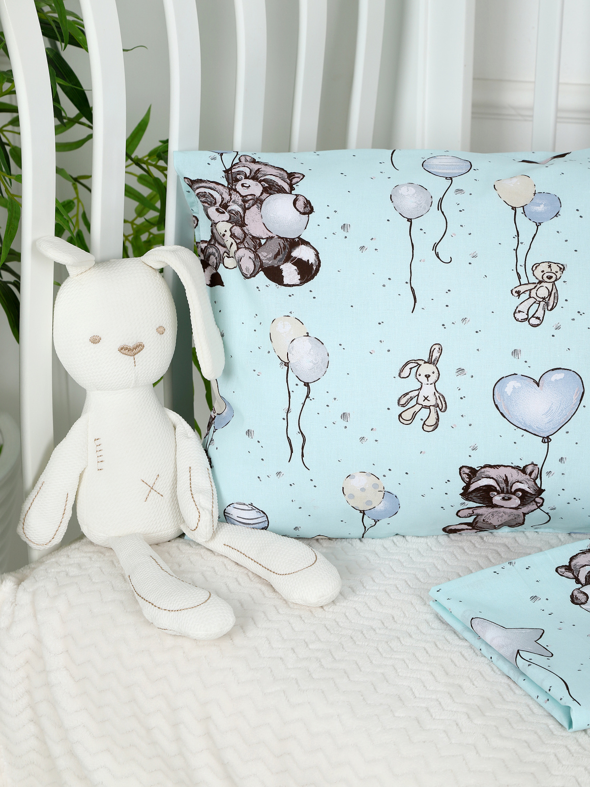 картинка Наволочки для малышей из поплина 40x60 НВП-2/енот-мята от магазина Одежда+